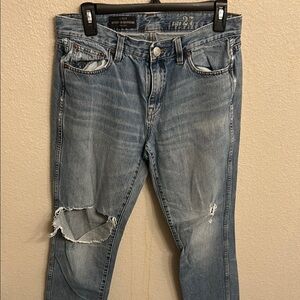 J.Crew Broke in Boyfriend Distressed Women Blue Jeans Size 27
